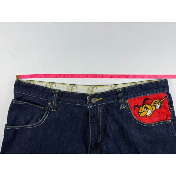 VTG COOGI Y2K WITH EMBROIDERED BEE DESIGN DENIM MEN'S SHORTS SIZE 40 - Picture 8 of 10
